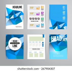 Vector trendy brochur template. Colorful design illustration for print magazine, flyer, presentation. with infographic and headline.