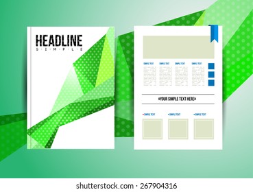 Vector trendy brochur template. Colorful design illustration for print magazine, flyer, presentation. with infographic and headline.