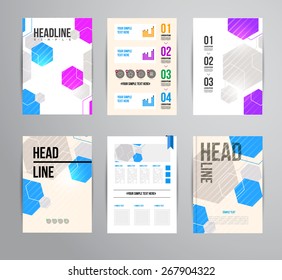 Vector trendy brochur template. Colorful design illustration for print magazine, flyer, presentation. with infographic and headline.