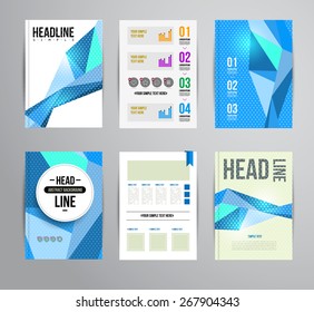 Vector trendy brochur template. Colorful design illustration for print magazine, flyer, presentation. with infographic and headline.