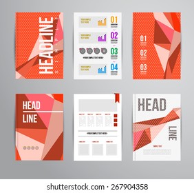 Vector trendy brochur template. Colorful design illustration for print magazine, flyer, presentation. with infographic and headline.