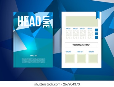 Vector trendy brochur template. Colorful design illustration for print magazine, flyer, presentation. with infographic and headline.