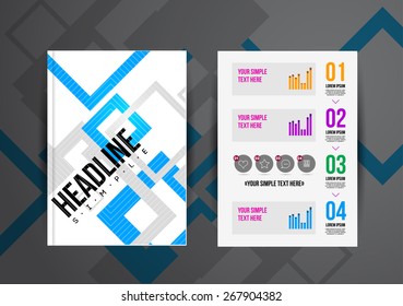 Vector trendy brochur template. Colorful design illustration for print magazine, flyer, presentation. with infographic and headline.