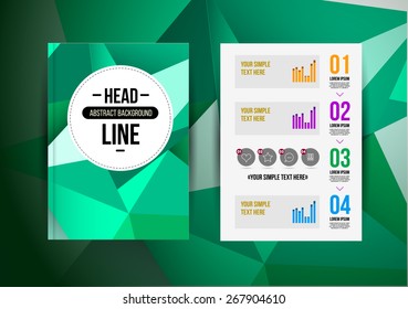 Vector trendy brochur template. Colorful design illustration for print magazine, flyer, presentation. with infographic and headline.