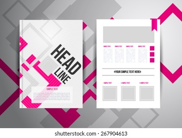 Vector trendy brochur template. Colorful design illustration for print magazine, flyer, presentation. with infographic and headline.