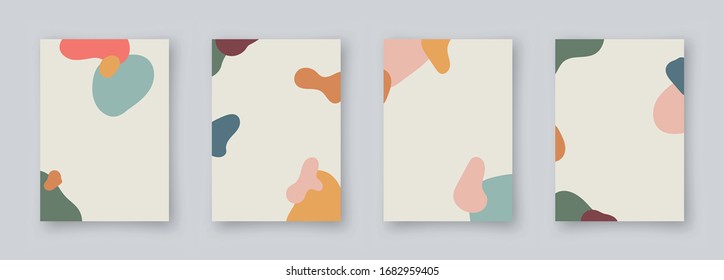 Plantillas de folletos de moda vectorial con geometría plana caótica en estilo memphis. Diseño minimalista moderno para carteles, pancartas, portada, volante, invitación. Diseño A4.