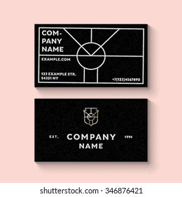 Vector trendy business card template with monogram logo of letter O. High quality design element.