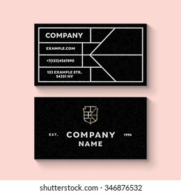 Vector trendy business card template with monogram logo of letter K. High quality design element.