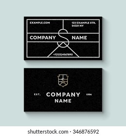 Vector trendy business card template with monogram logo of letter S. High quality design element.