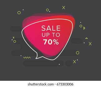 Vector trendy colorful bubble. Special offer and sale label