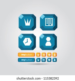 Vector trendy crystal icons
