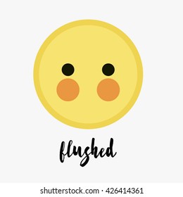 Vector Trendy Cute Blushed Emoticon