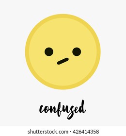 Vector Trendy Cute Confused Emoticon