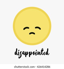 Vector Trendy Cute Disappointed Emoticon