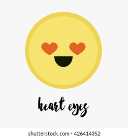 Vector Trendy Cute Heart Eyes Emoticon