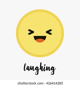 Vector Trendy Cute Laughing Emoticon
