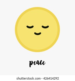 Vector Trendy Cute Peace Emoticon