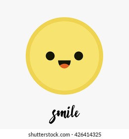 Vector Trendy Cute Smile Emoticon