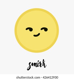 Vector Trendy Cute Smirk Emoticon