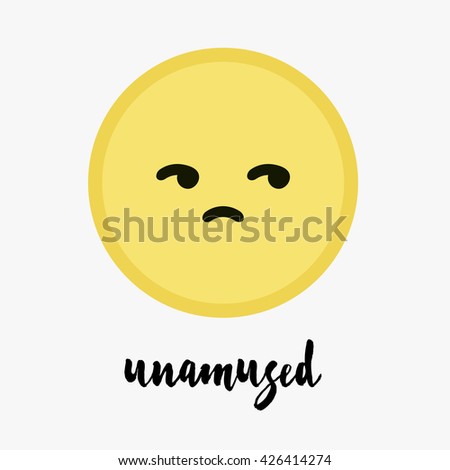 Vector Trendy Cute Unamused Emoticon