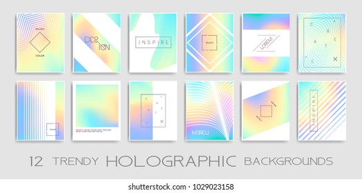 	
Vector trendy design with holographic colors, modern design collection. Colorful shapes, vibrant texture, hologram gradients, abstract motion for banners, covers, posters, patterns, templates,...