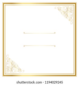 Vector trendy design template for wedding or birthday invitation, brochure, poster or business card. Geometric  gold pattern.Vintage retro golden frame in Art Deco style.