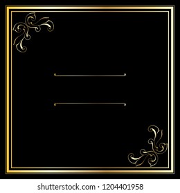 Vector trendy design template for wedding or birthday invitation, brochure, poster or business card. Geometric  gold pattern.Vintage retro golden frame in Art Deco style.