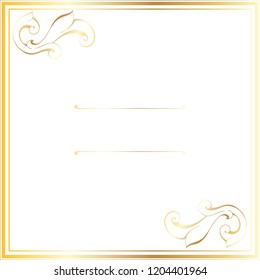 Vector trendy design template for wedding or birthday invitation, brochure, poster or business card. Geometric  gold pattern.Vintage retro golden frame in Art Deco style.