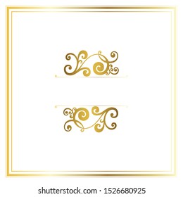 Vector trendy design template for wedding or birthday invitation, brochure, poster or business card. Geometric  gold pattern.Vintage retro golden frame in Art Deco style.