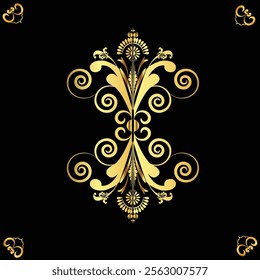 Vector trendy design template for wedding or birthday invitation, brochure, poster or business card. Geometric gold pattern. Vintage retro golden frame in Art Deco style.