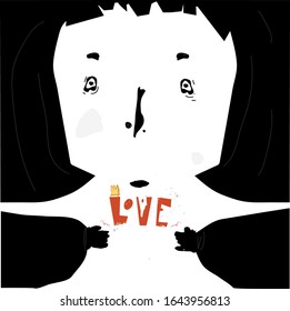 Vektorillustration Trendform Stil. Vektorillustration Menschen. Cartoon Gesicht. Einzigartiges Kunstwerk für Ihr Design.Frau.