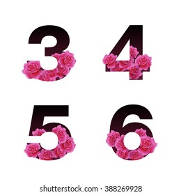 Fuente de moda vectorial con flores creciendo a través de las letras. Alfabeto latino en mayúsculas. 