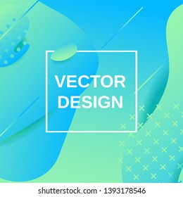 Vector trendy gradient fluid shapes poster deign template