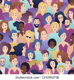Vector Trendy gradient style people seamless pattern.