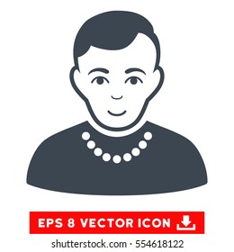 Vector Trendy Guy EPS vector pictograph. Illustration style is flat iconic smooth blue symbol on a transparent background.