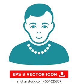 Vector Trendy Guy EPS vector pictograph. Illustration style is flat iconic soft blue symbol on a transparent background.