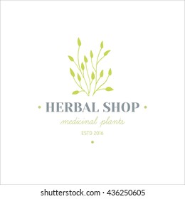 Vector trendy hand drawn beauty, organic cosmetics, alternative medicine, homeopathy logos, badges, emblems, logotypes. Big collection of elegant plant, floral logos.