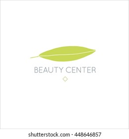 Vector trendy hand drawn beauty, organic cosmetics, alternative medicine, homeopathy logo, badge, emblem, logotype. Elegant plant, floral logo.