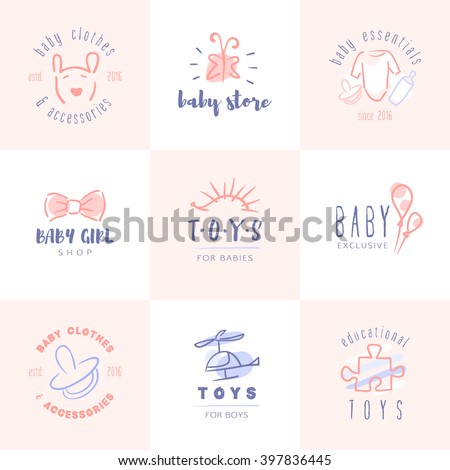 Download Vector Trendy Hand Drawn Cute Baby 스톡 벡터(사용료 없음) 397836445 ...