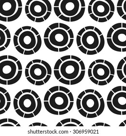 Vector trendy hand drawn simple circles seamless pattern. Doodle style background.