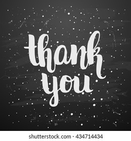 vector trendy hand lettering poster. Hand drawn calligraphy. Template post card. concept handwritten motivation poster "thank you" brush fonts creative inspirational poster