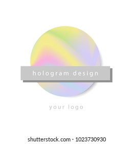 Vector trendy hologram round logo. Abstract vector logo design template for UX/UI design