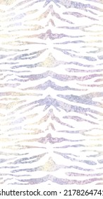 Vector Trendy holographic metallic tiger abstract vertical background. Shiny wild animal silver tiger stripes foil texture on white background for social media banner, cover, phone wallpaper