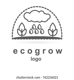 Vector trendy icon and logo in black and white colors. Can be used for fresh eco product and diary store, eco farm, alternative medicine, badges, emblems, logotypes. Flat style symbol 