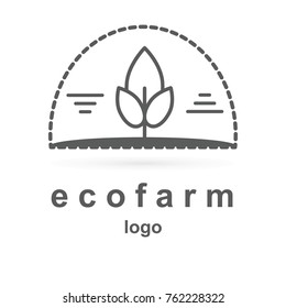 Vector trendy icon and logo in black and white colors. Can be used for fresh eco product and diary store, eco farm, alternative medicine, badges, emblems, logotypes. Flat style symbol  