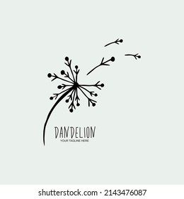 Vector trendy icon and logo of dandelion seed  for business brand