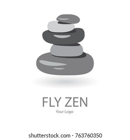 Vector trendy illustration on a white transparent background of zen stones  pyramid for beauty salon, spa massage studio, cosmetics, fashion. Template for business brand