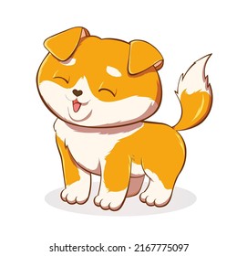 Vector trendy illustration of a puppy, bright colors.
for beautiful designs