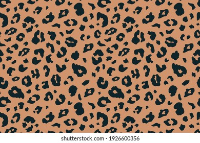 Vector Trendy leopard skin background. Abstract wild animal pattern, cheetah spots chocolate brown texture vector illustration.