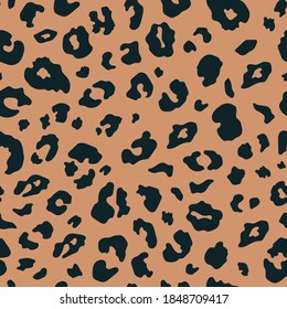 Vector Trendy leopard skin seamless pattern. Abstract wild animal cheetah spots brown texture for fashion print design, fabric, cover, wrapping paper, background, wallpaper.